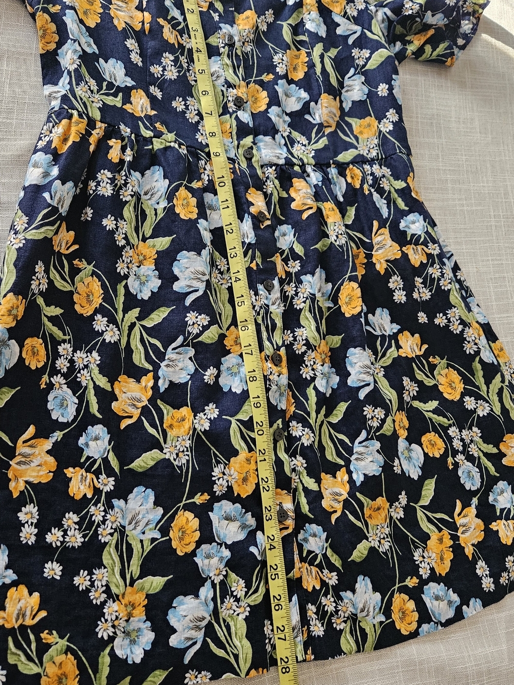 Draper James Floral Linen Square Neck Dress with Pockets Size 6 - Picture 16 of 16